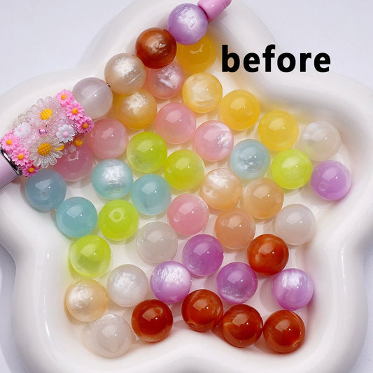 Light Variation Color Changing Round Acrylic Beads, 14MM