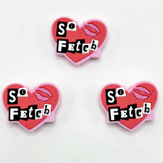 So Fetch Red Mouth Lip Heart Valentines Silicone Focal Beads (Ship out in Around 4-6 Days after Ordering)