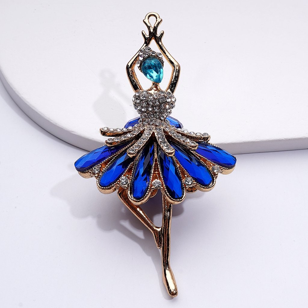 Exquisite Fancy Gold Silver Alloy Dancer Ballerina with Shiny Rhinestones Cute Hearts Butterflies Flowers Clay Beads, Around 86*48MM