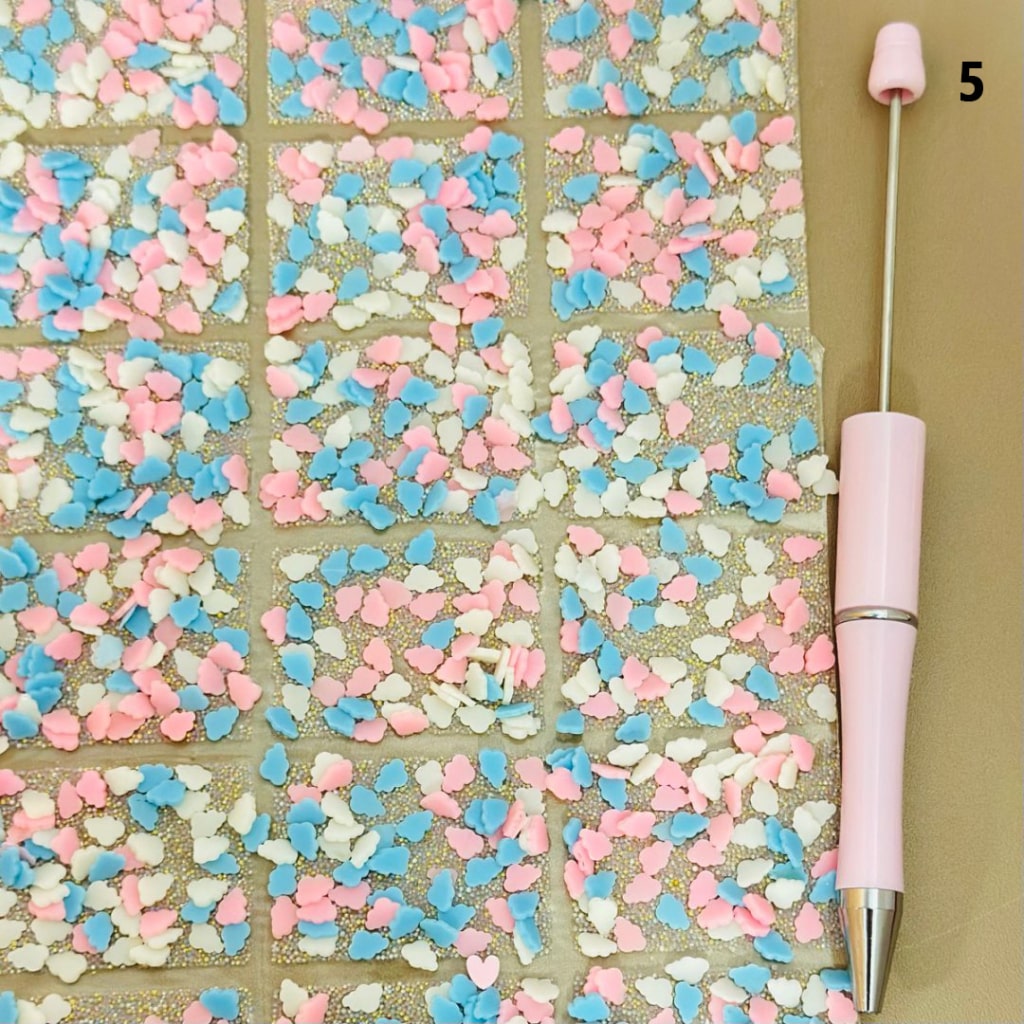 DIY Bling Bling Wraps Tapes with Colorful Cute Candy Bar Sticks Stars Hearts Flowers for Pen, 78 Small Pieces in 1 Sheet, Please Read the Description