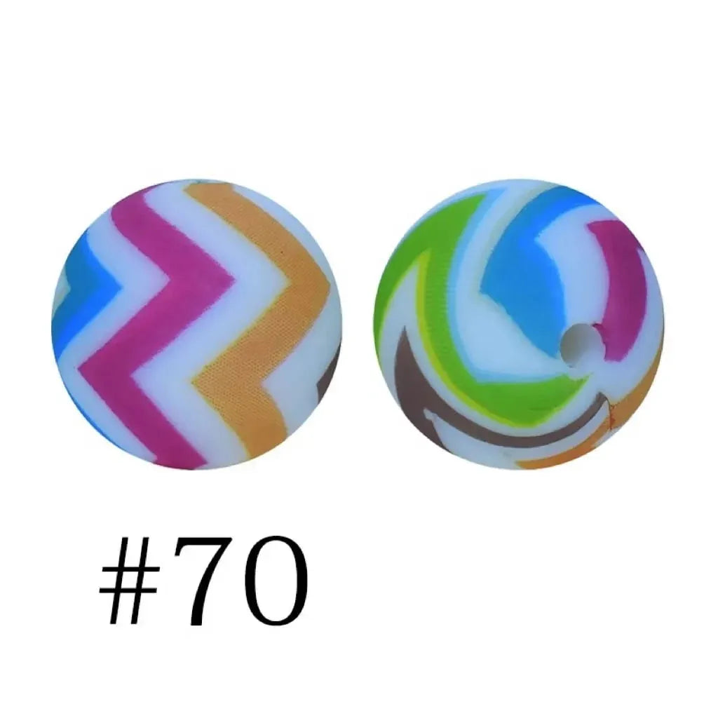 Printed Silicone Beads 15 mm