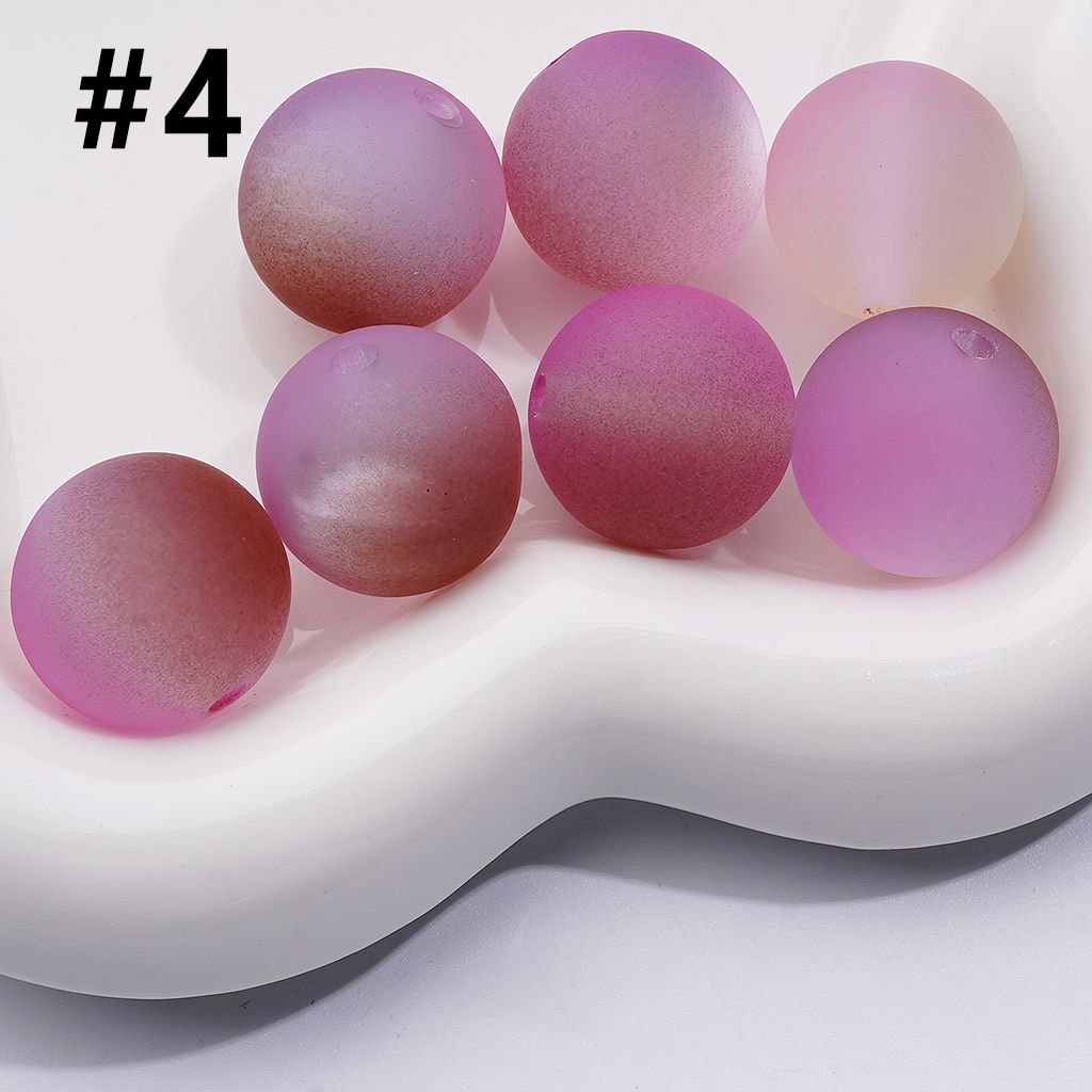 Large Cat Eye Style Double Color Frosted Matte Round Acrylic Beads, 20MM