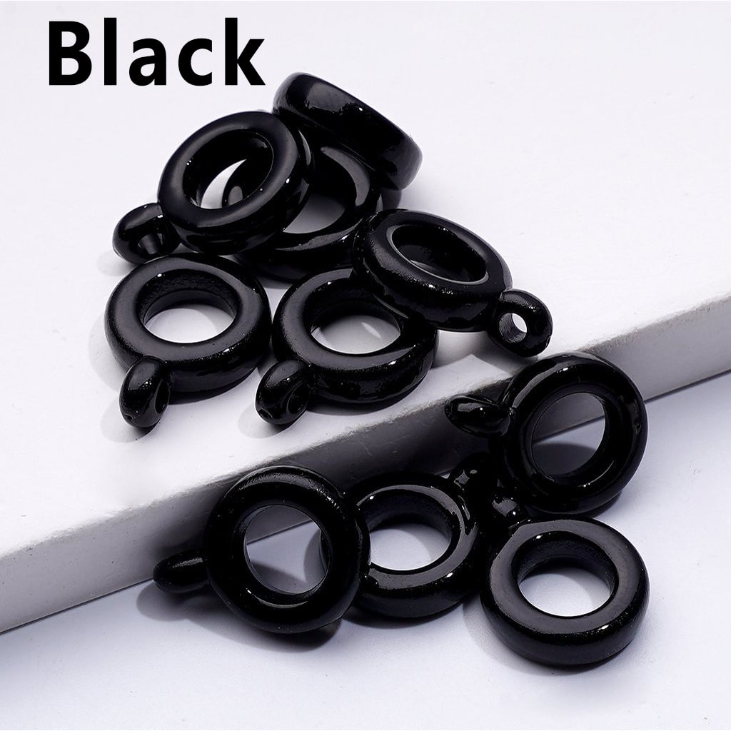 Solid Color Plastic Rings Loops with Mini Rings for Jewelry Accessories, 10MM
