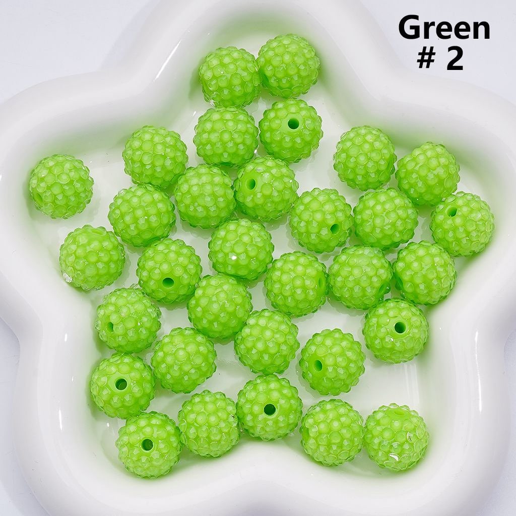 Clear Color Rhinestones Waxberry Ball Round Acrylic Beads, 16MM