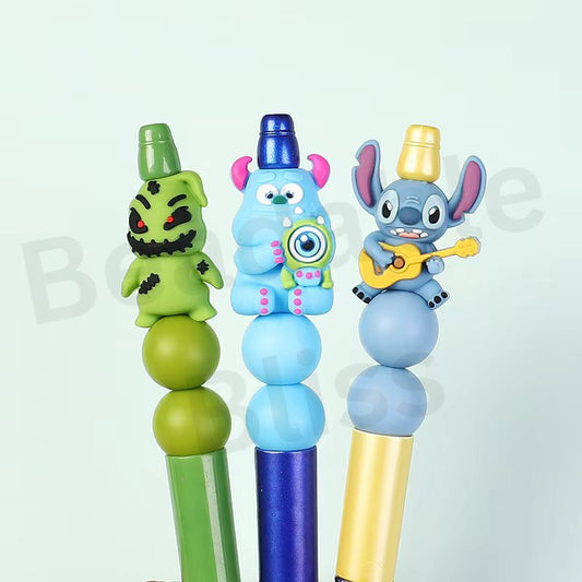 Silicone Focal Beads 3D Cute Smiling Monster Toy Series with Big Eyes