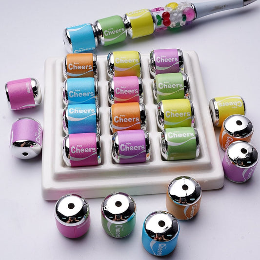 Multi Single Color & Random Mix Color Enjoy Cheers Drink Beer Beverage Can Bottle Acrylic Beads, Around 18*22MM