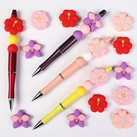 Silicone Focal Beads 3D Assorted Types Flower