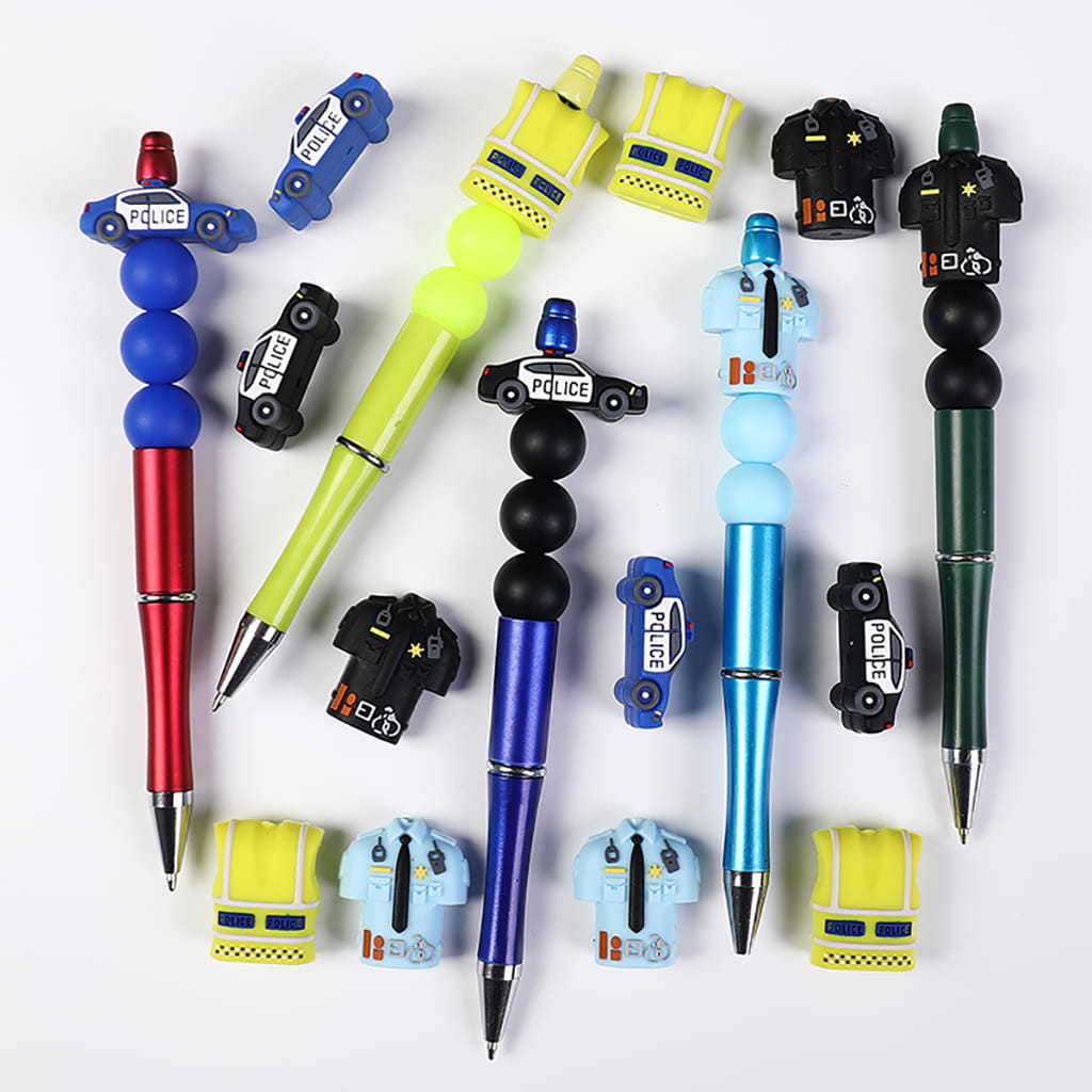 Silicone Focal Beads 3D Police Series, Uniform and Car