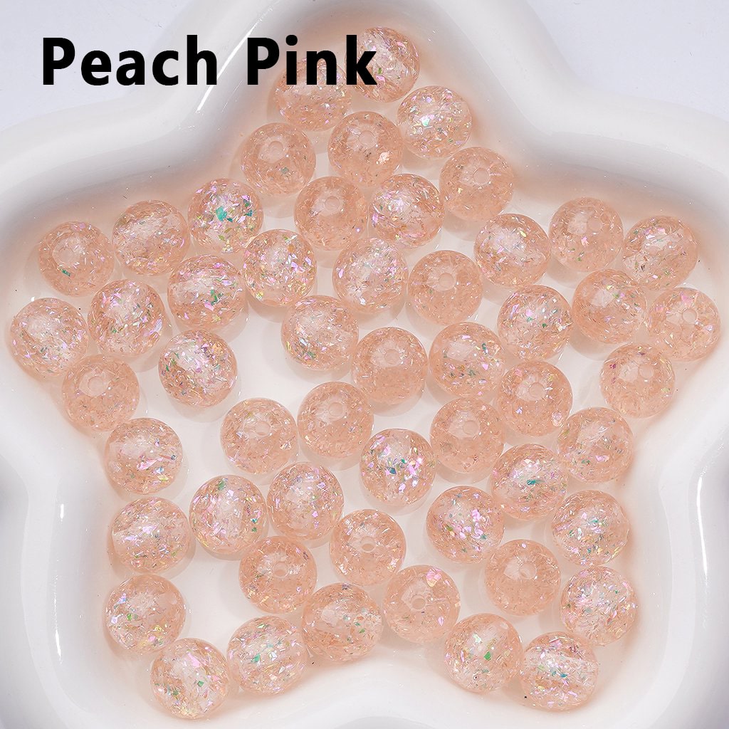 Bling Bling Shiny Mini Flakes Multi-Color Clear Round Acrylic Beads, 12MM