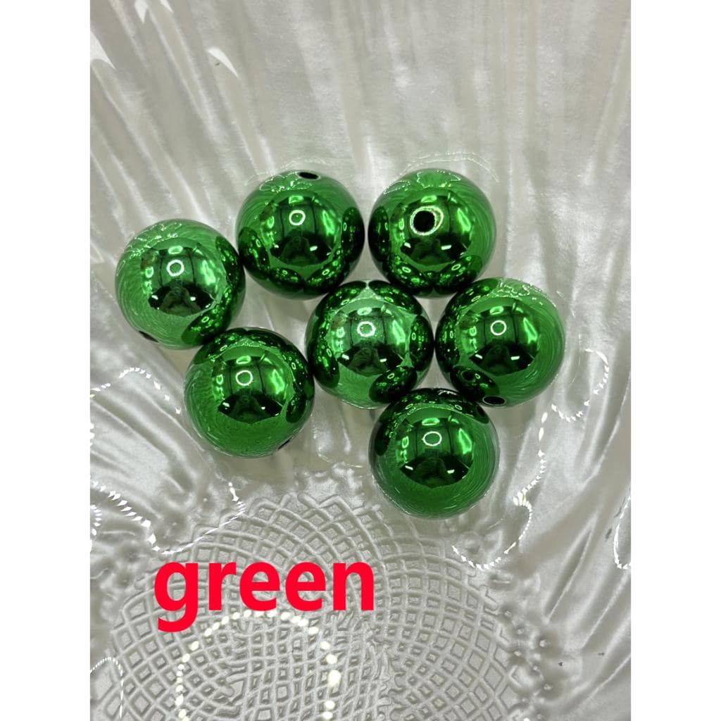 光沢のあるメタリックカラーのアクリルビーズ。16mm