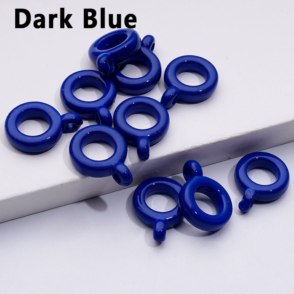 Solid Color Plastic Rings Loops with Mini Rings for Jewelry Accessories, 10MM
