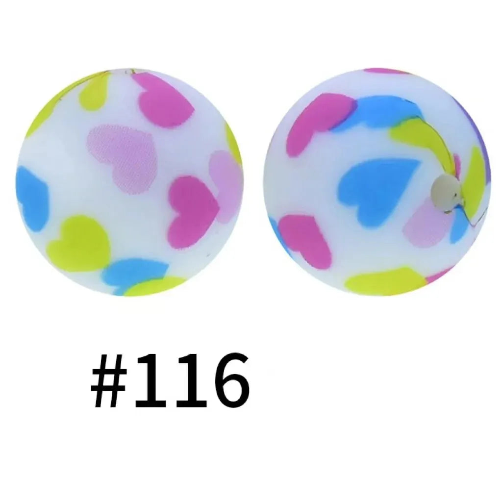 Printed Silicone Beads 15 mm