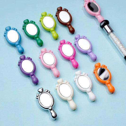 Mini Cute Colorful Mirror Acrylic Beads, Around 42*19MM, Random Mix