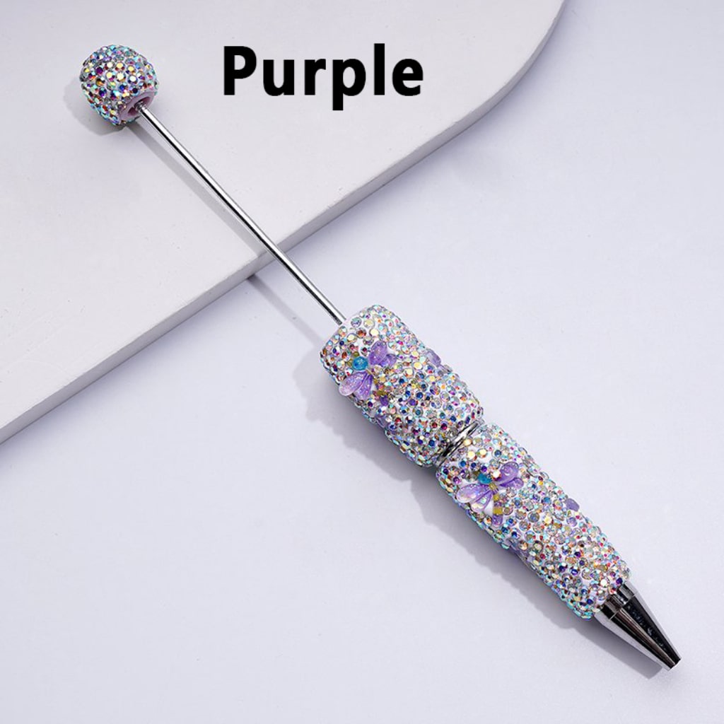 Beadable Clay Pens with Mini Cute Dragonflies AB Rhinestones Covered the Entire Pen