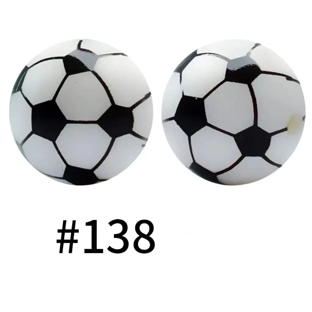 Printed Silicone Beads 15 mm
