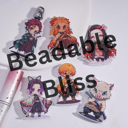 Acrylic Beads Japanese Cosplay Style in Various Designs, Random Mix