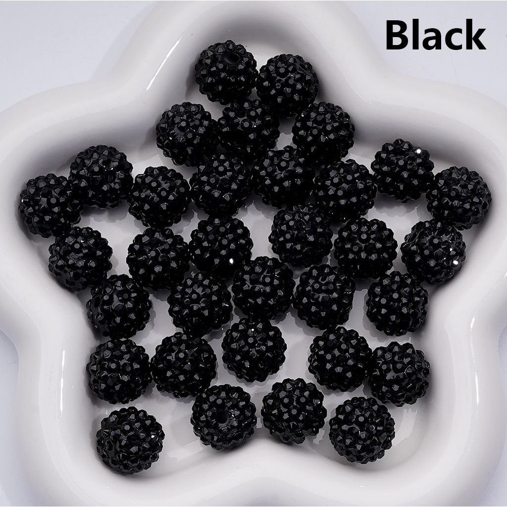 Clear Color Rhinestones Waxberry Ball Round Acrylic Beads, 16MM