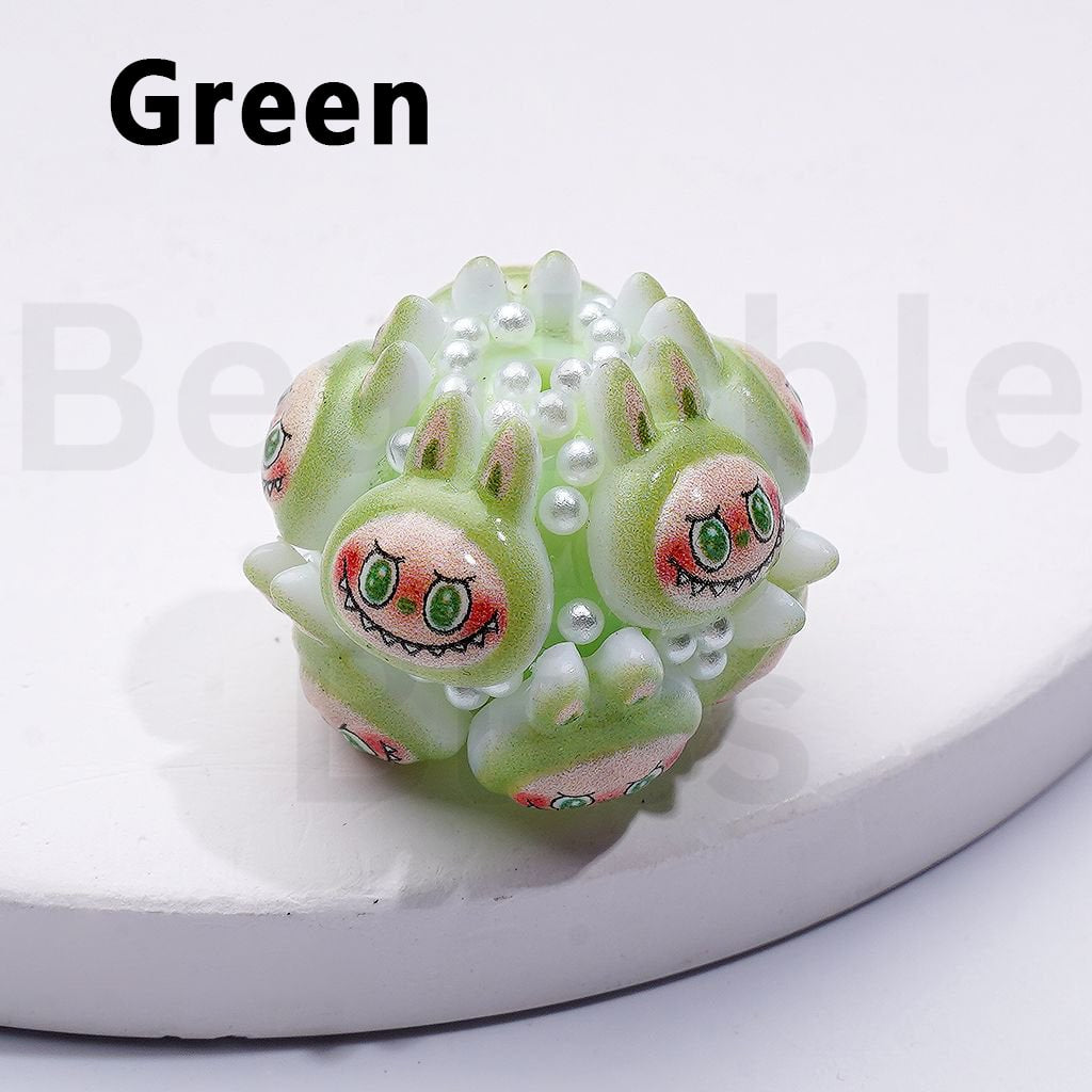 Cute  L-B-B Monster Pop Mar White Pearls Round Acrylic Beads in Solid Color, Around 20*23MM
