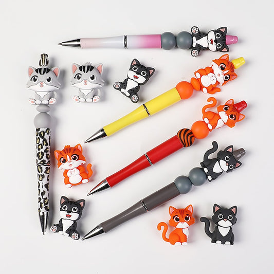 Silicone Focal Beads 3D Adorable Cat Series in Various Designs