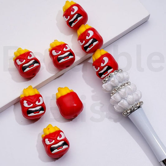 Mini Cute Insid Out Character Angry Man Ange PVC Soft Rubber Beads, Around 22*16MM