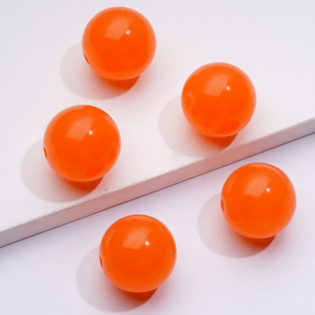 Glossy Jelly Candy Color Round Acrylic Beads, 16MM
