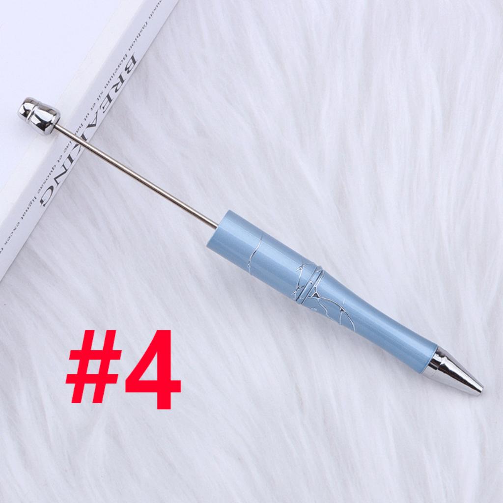 New Style DIY Plastic Relif Silver Crack Design Beadable Pen in Solid Color