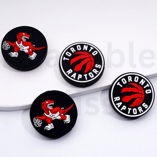 NBA Basketball Team Toronto Rapto Round Silicone Focal Beads