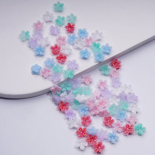 Colorful Glitter Soft Sakura Flower for Beads Jewelry Accessories Adding Rhinestones on the Pen