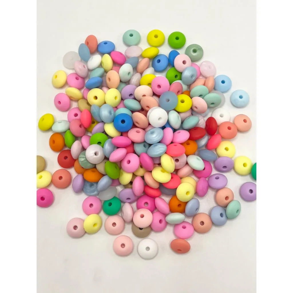 Silicone Lentil Beads Spacers Saucers 12mm
