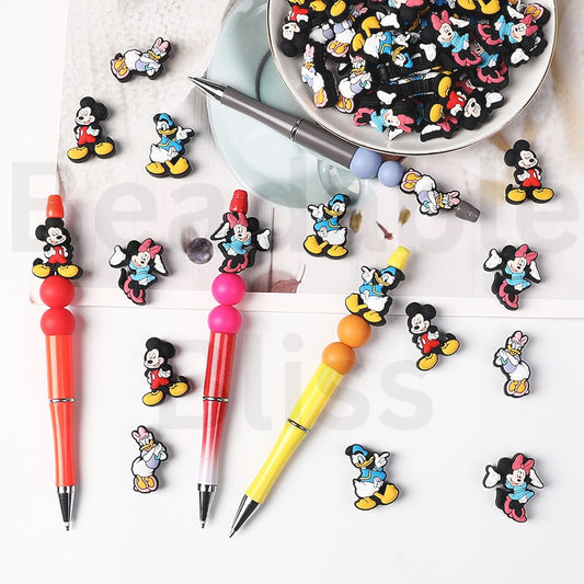 Silicone Focal Beads Cute Disne Cartoon Micke Minni Mouse Donal Dais Duck