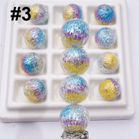Shiny Trichromatic Cracks Inside Round Acrylic Beads, 16MM