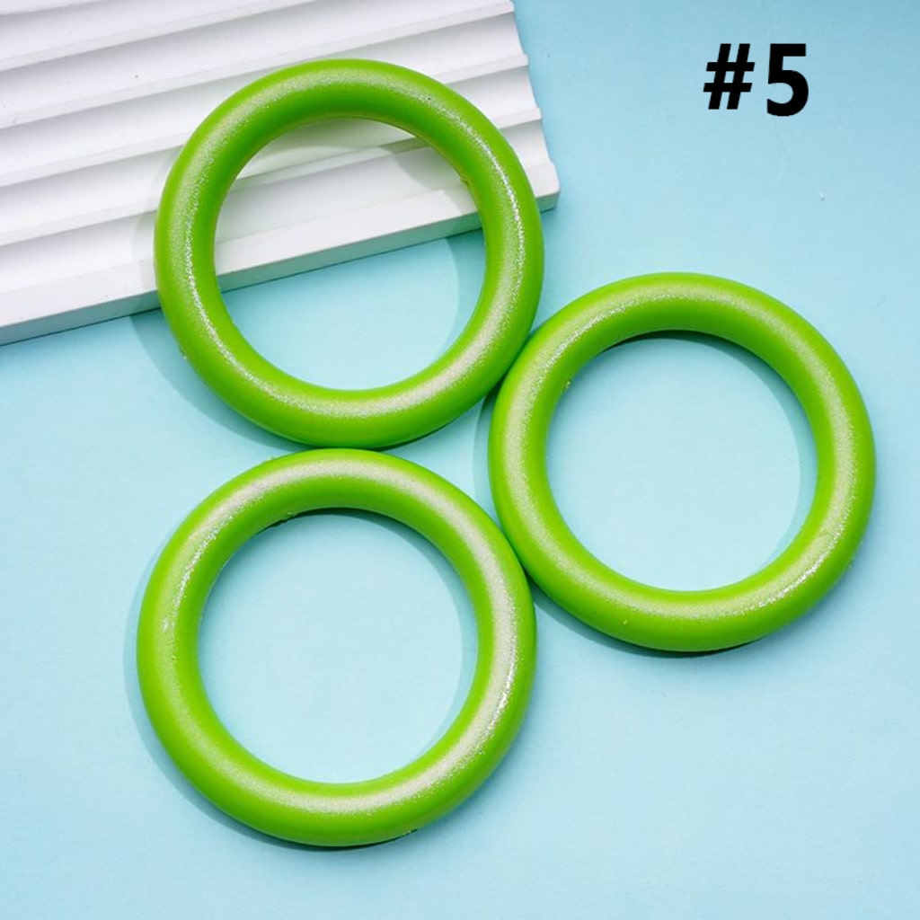 Glossy Colorful Silicone Ring Frame Bead Circle Round Car Hanger Charm Loop 65MM