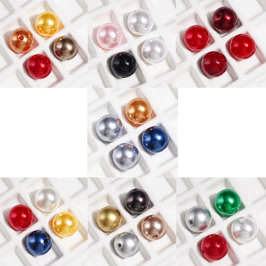 16MM - Acrylic Beads for DIY Bracelets and Necklaces, Round Beads in Pearlized Style, Multi-Color Series