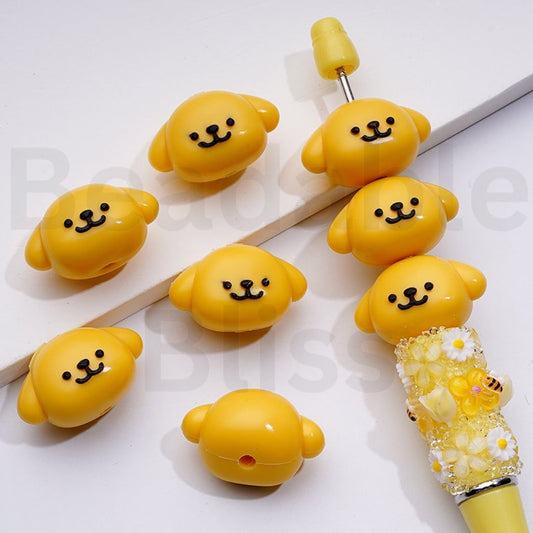 Mini Cute Dog Puppy Sanri Character Pom Pom Puri PVC Soft Rubber Beads, Around 25*16MM