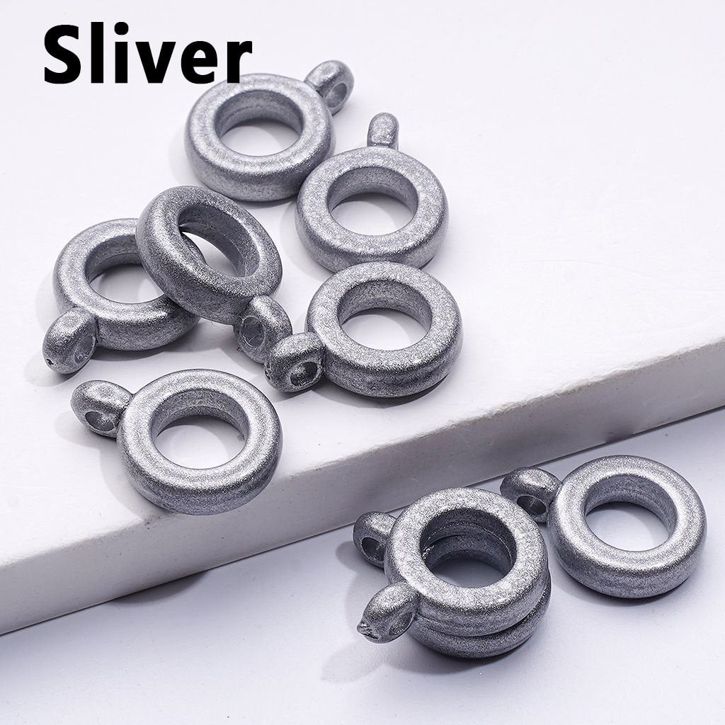 Solid Color Plastic Rings Loops with Mini Rings for Jewelry Accessories, 10MM