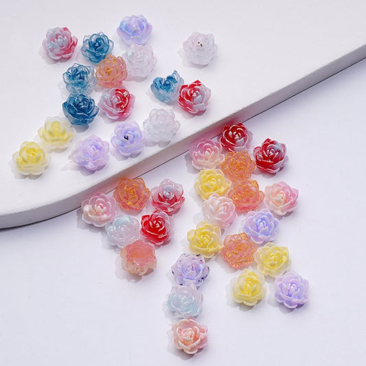 Colorful Glitter Soft Lotus Flower for Beads Jewelry Accessories Adding Rhinestones on the Pen