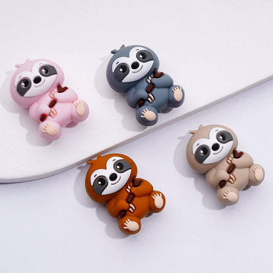 3D Little Cute Slothes Silicone Focal Beads