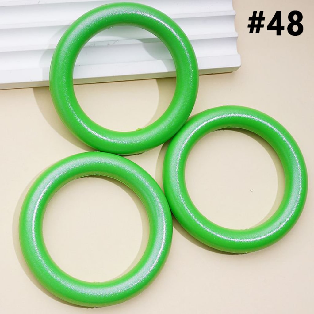 Glossy Colorful Silicone Ring Frame Bead Circle Round Car Hanger Charm Loop 65MM