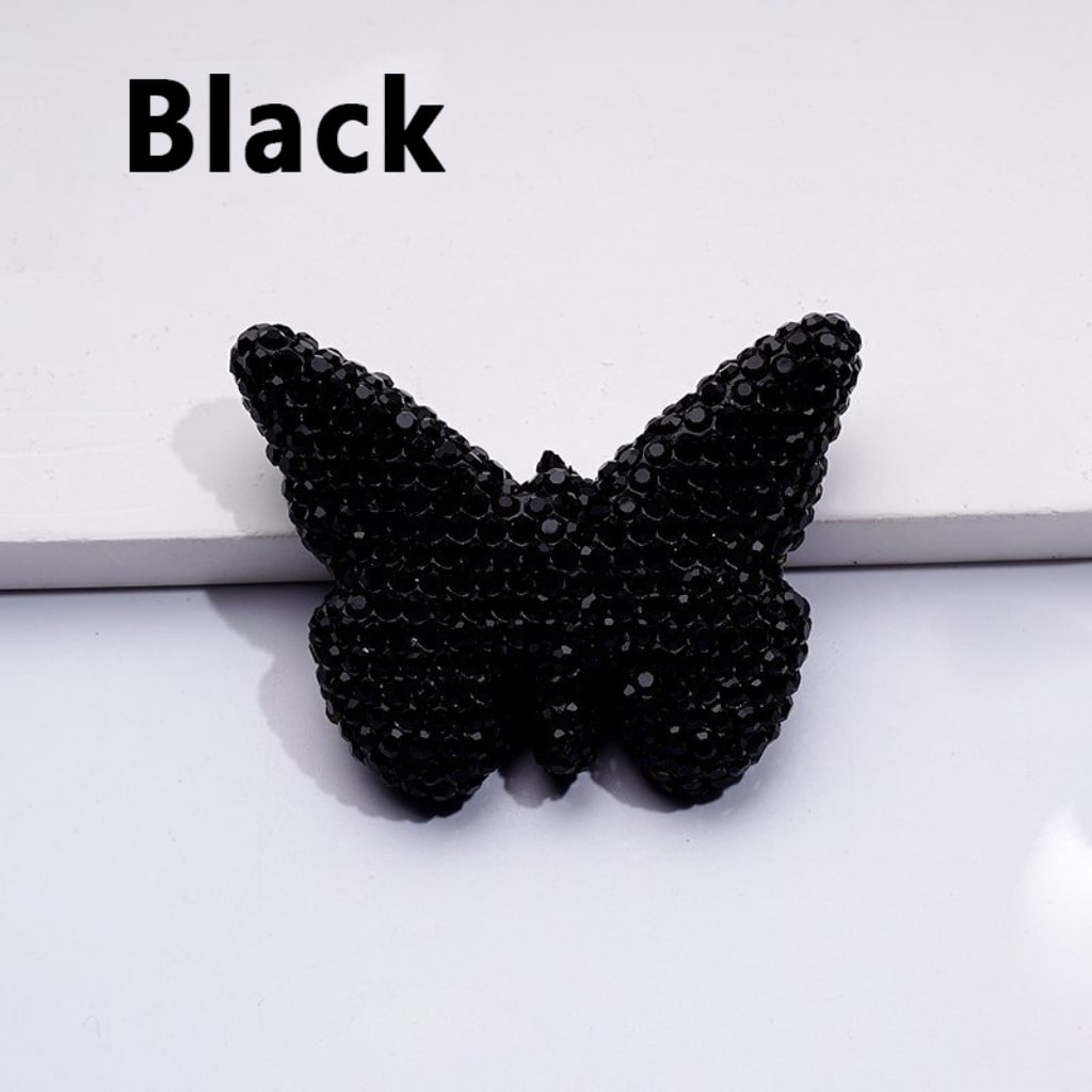 Exquisite Multi-Color Butterfly Clay Beads with Shiny Rhinestones, 54*41MM