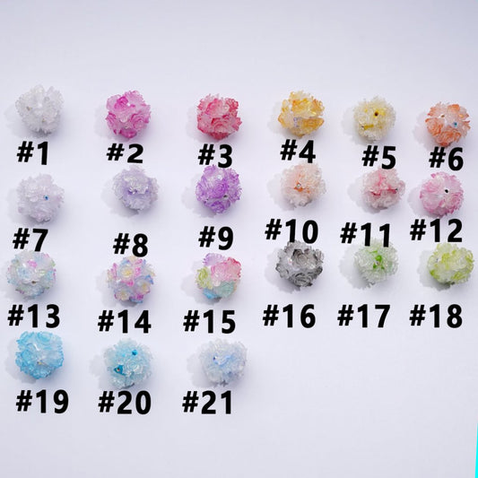Color Changing Cute Glitter Soft Flowers AB Rhinestones Round Clay Beads, Around 24MM, Random Mix
