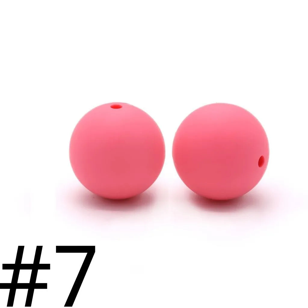 Silicone Beads, Solid Colors, 15 mm
