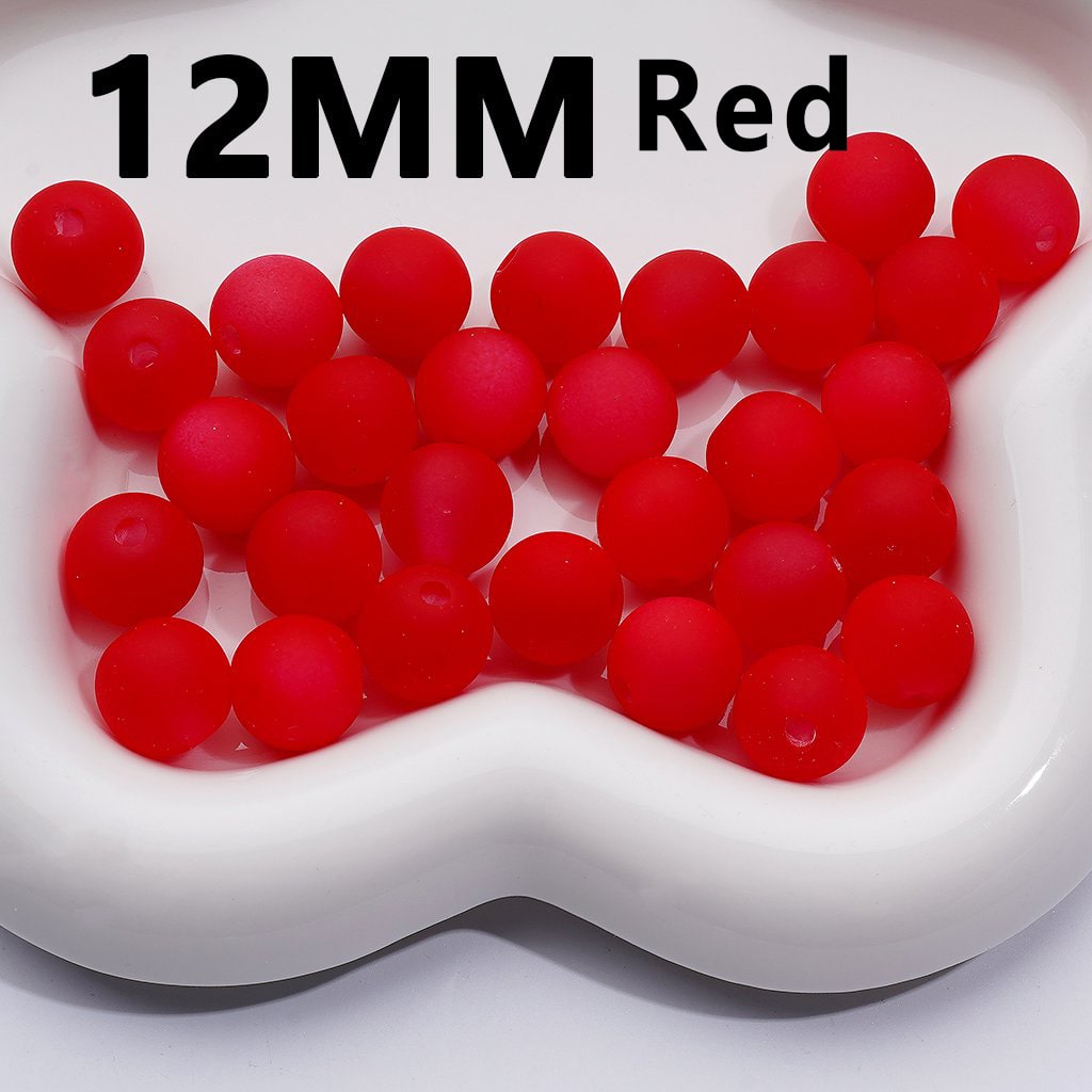 Multi-Color Cat Eye Style Frosted Matte Round Acrylic Beads, 12MM