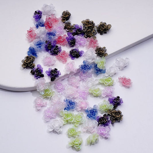 ペンにラインストーンを追加するためのビーズジュエリーアクセサリー用のカラフルなグリッターソフトな大きな花