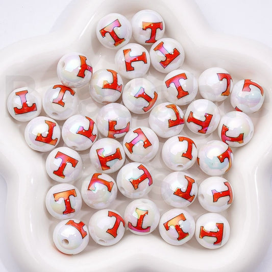 UV Coating USA America College University Football Team Tennesse Voluntee Acrylic Beads,16MM