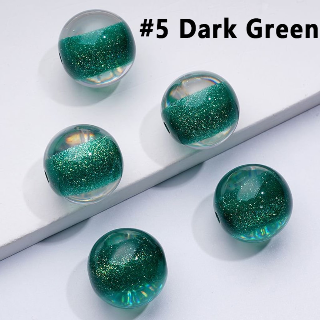 Bling Bling Glitter Galaxy Half Sugar Core Colorful Round Acrylic Beads, 12MM