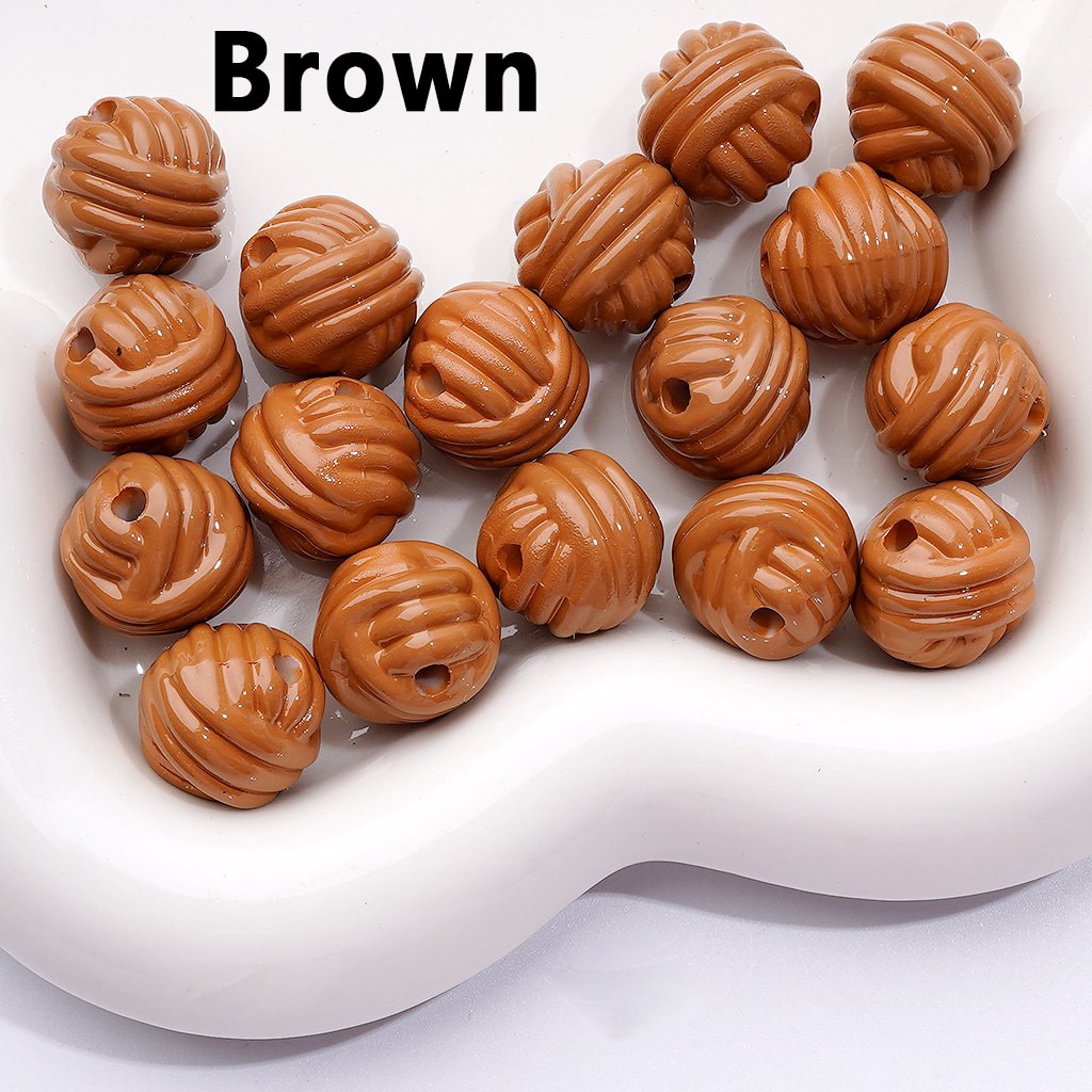Mini Cute Multi-Color Ball of Yarn Shape Acrylic Beads, 16MM