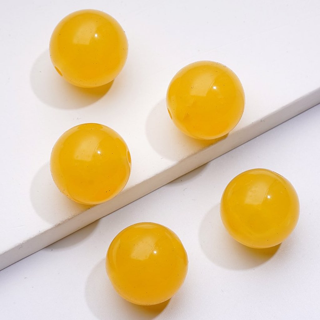 Glossy Jelly Candy Color Round Acrylic Beads, 16MM