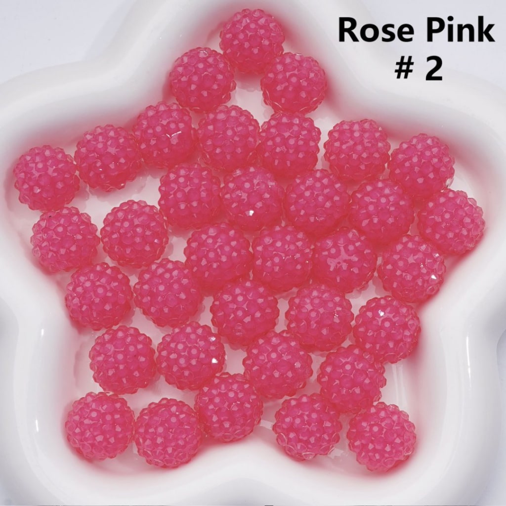Clear Color Rhinestones Waxberry Ball Round Acrylic Beads, 16MM