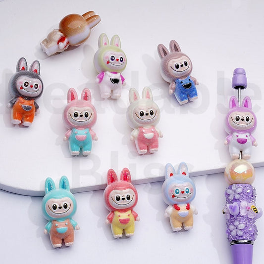 Cute Vivid  L-B-B  in Suspender Trousers Overalls Acrylic Beads, 35*18MM, Random Mix