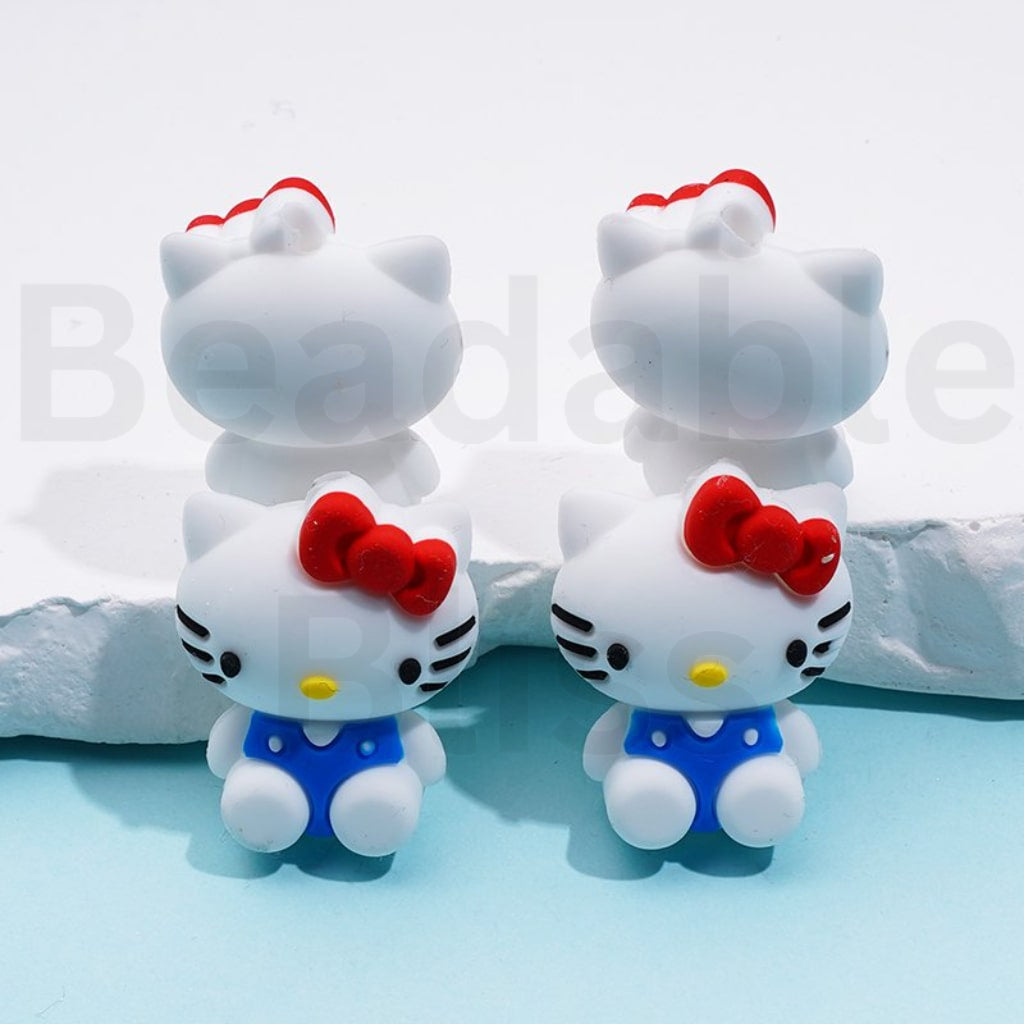 3D Cute HK Kitten Sanri Silicone Focal Beads